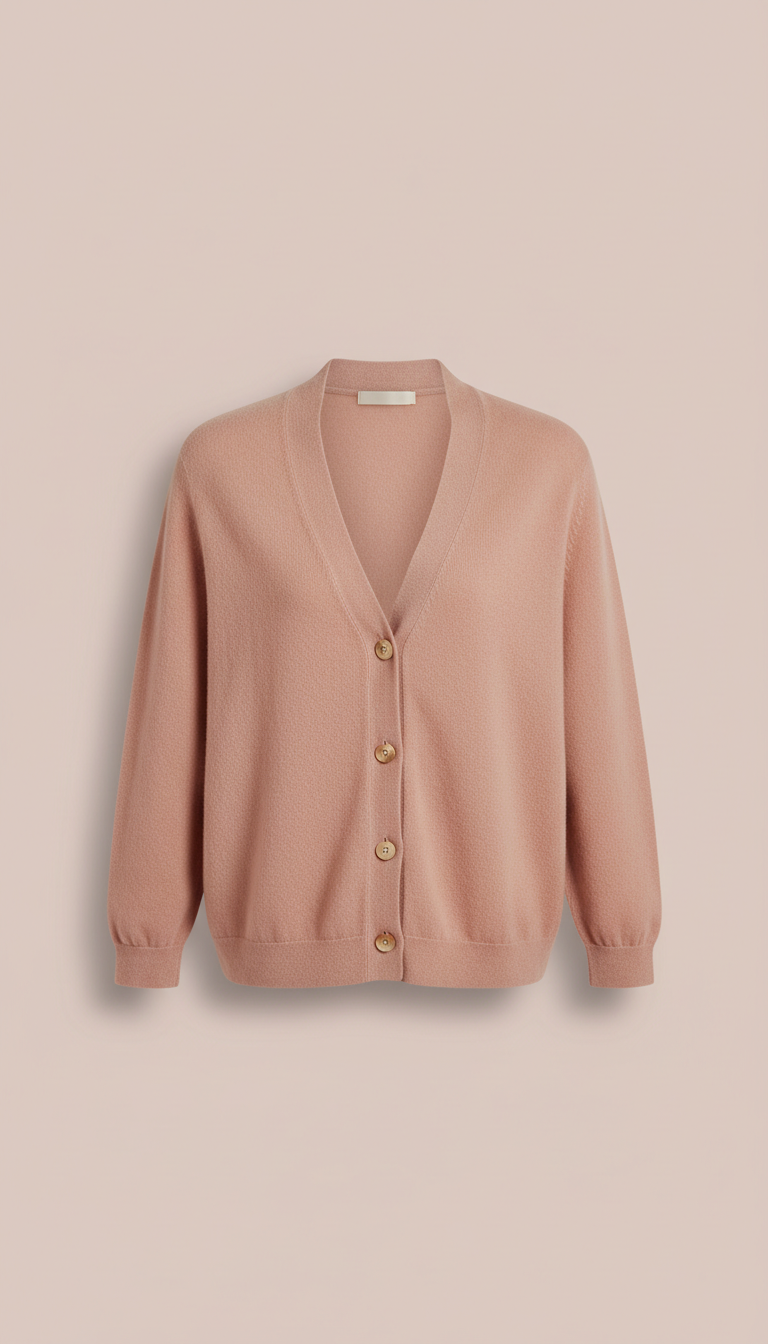 Cashmere Cardigan in Porcelain Blush