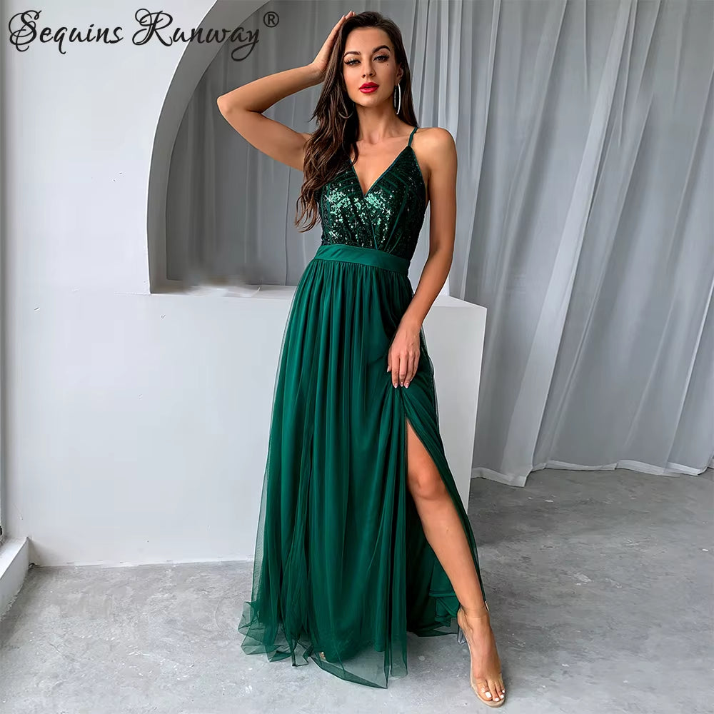 Sexy Backless Slip Sequin Corset Maxi Summer Dress Women Mesh Long Bodycon Red Christmas Party Dress Bridesmaid Evening Dresses