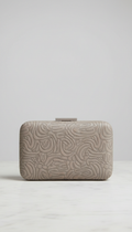 Embossed Clutch Bag in Mink Grey